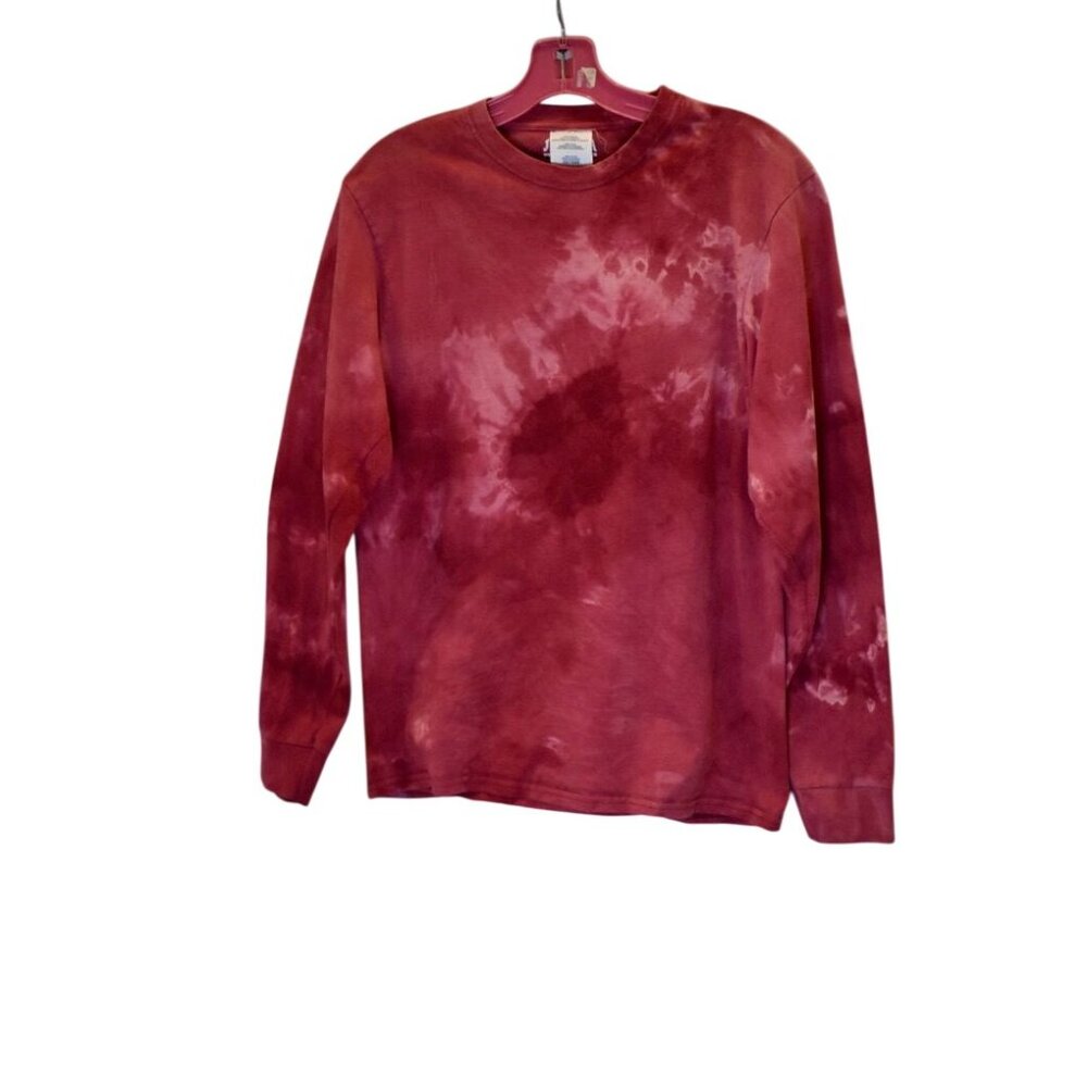 Men's Joes USA Reddish Pink Long Sleeve Bleach Dye T-shirt Size M